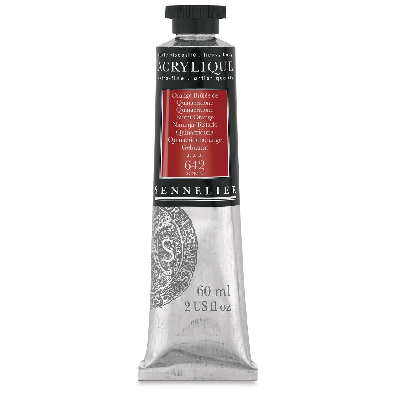 Sennelier Extra-Fine Artist Acryliques - Quinacridone Burnt Orange, 60 ml tube
